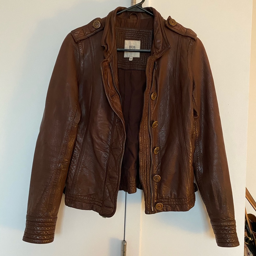 Ruehl No.925 Brown Genuine Leather Jacket